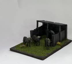 Ponies (4) and stable